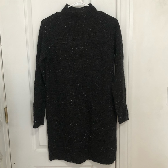 NWT! Madewell Sweater Long Sleeve Mini Dress Size Small Charcoal Gray - Picture 5 of 8